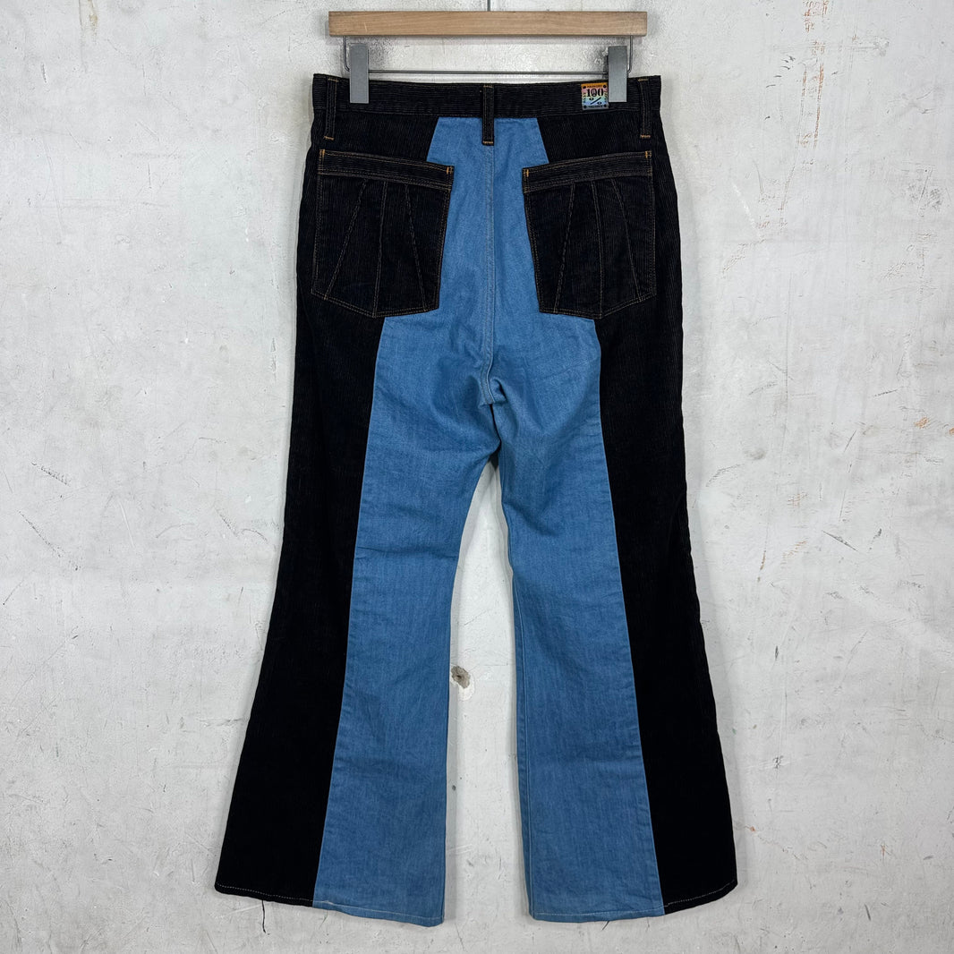 Kapital Cord/Denim 2 Tone Gypsy Flare