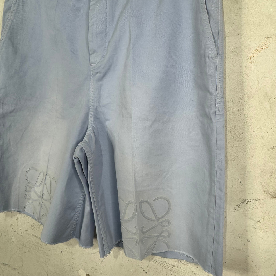 Loewe Faded Anagram Distressed Trouser Shorts