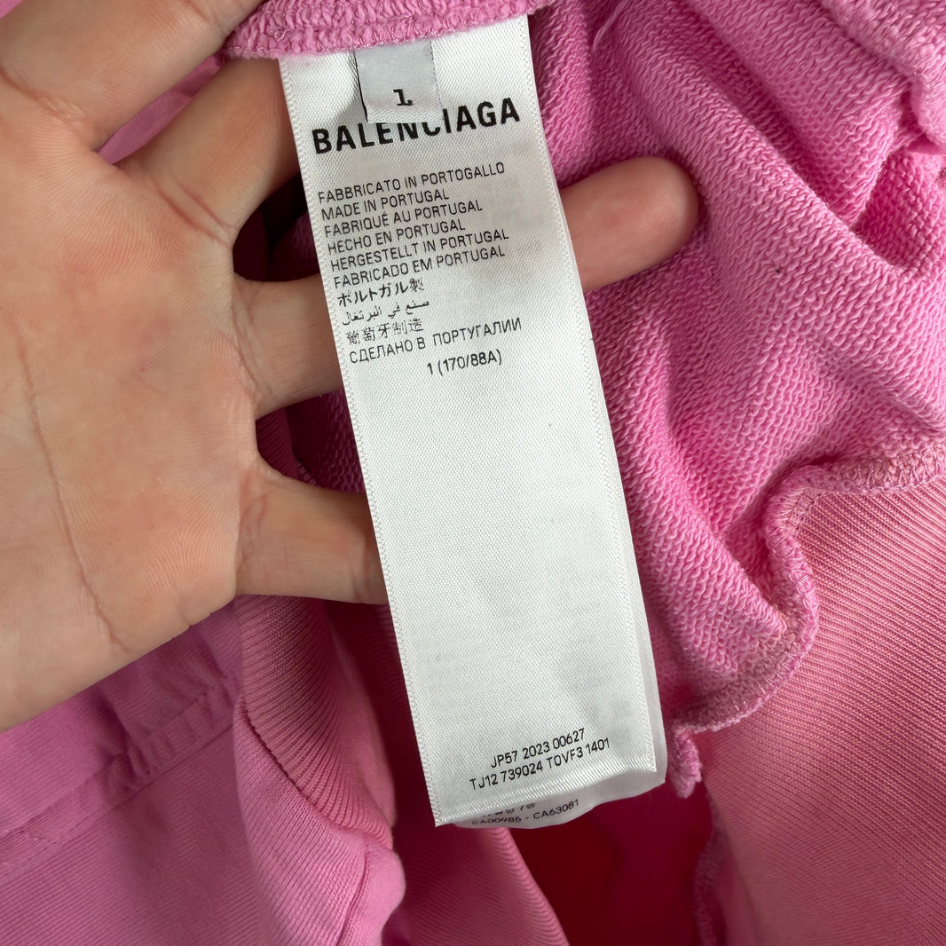 Balenciaga Pink Back Tab Hoodie