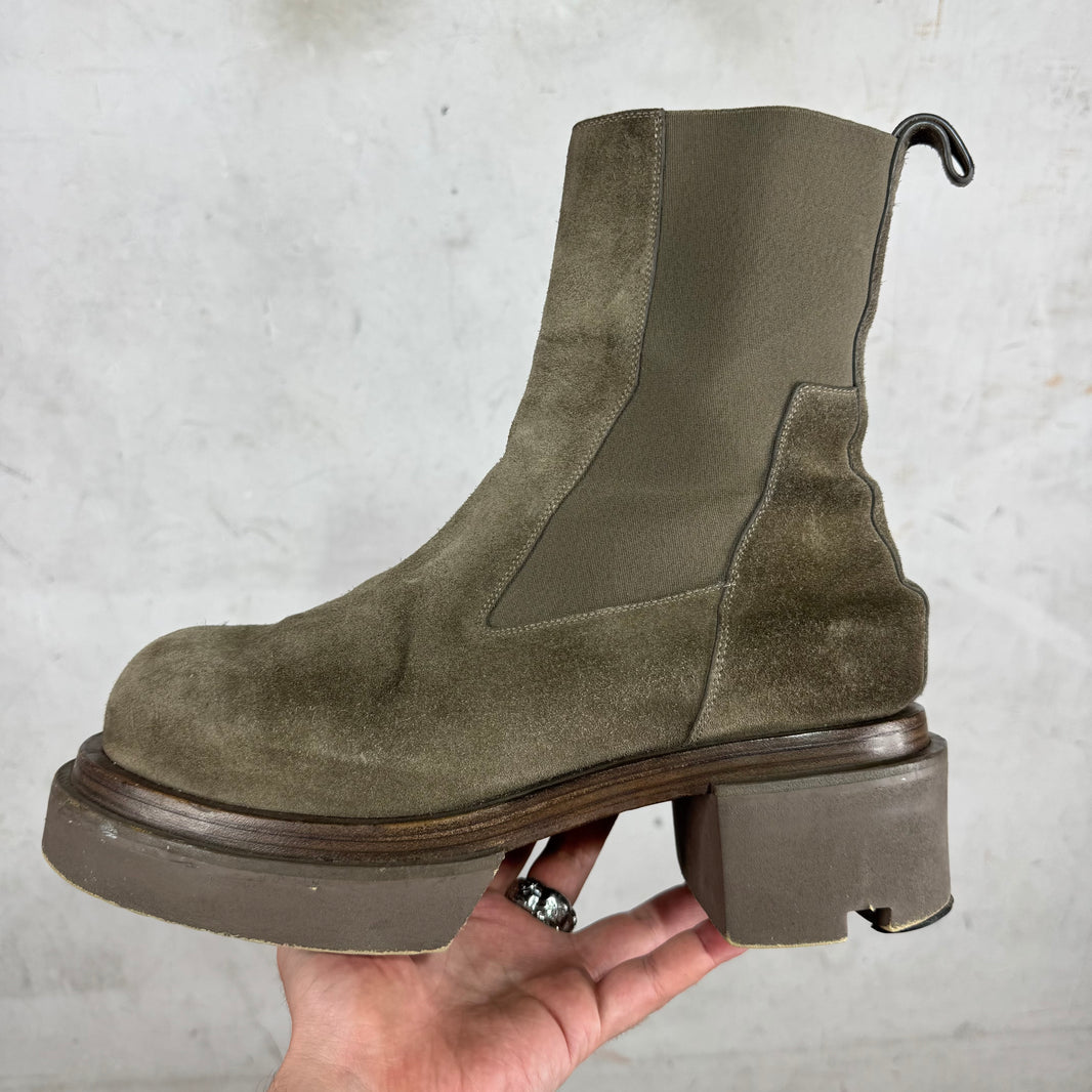 Rick Owens Suede Bogun Heel Boots