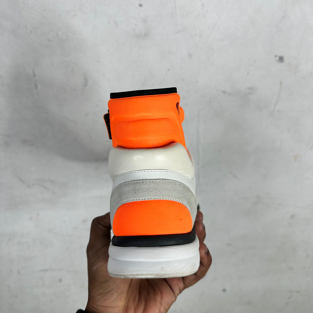 Chanel Orange High Top Double C Sneakers