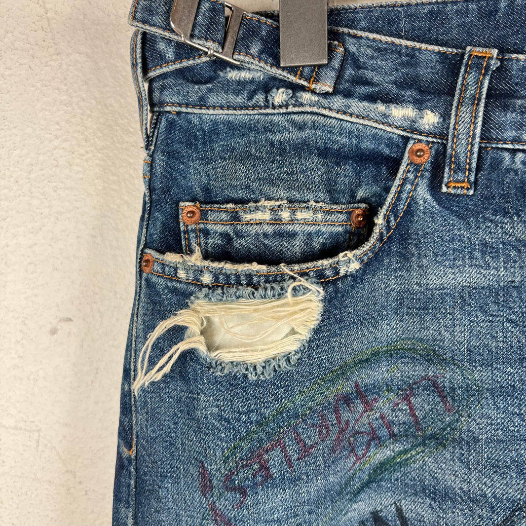 Balenciaga Dark Wash Scribble Jeans