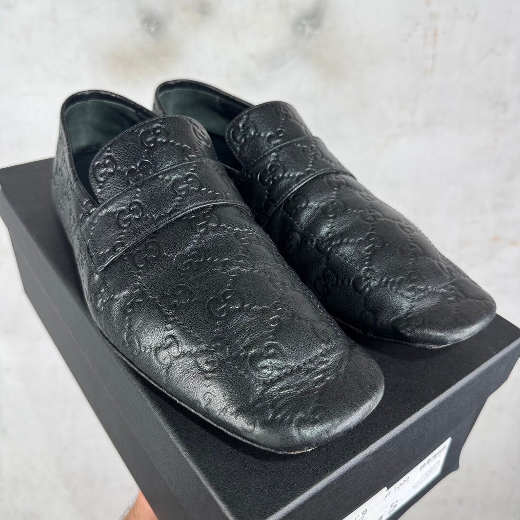 Gucci Leather Monogram Ragazzo Mules