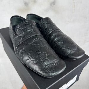 Gucci Leather Monogram Ragazzo Mules
