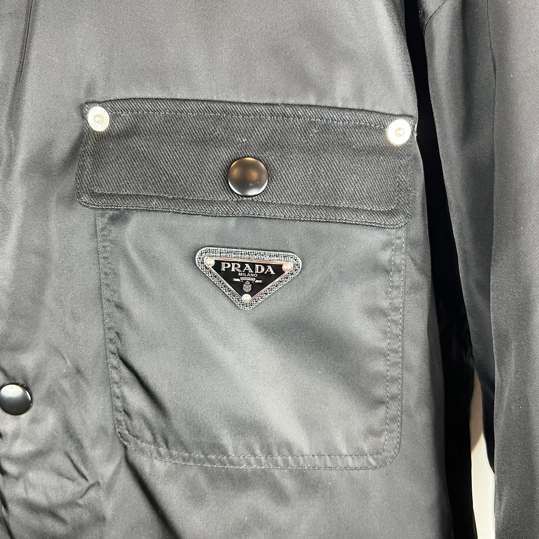 Prada Padded Snap Button Badge Jacket
