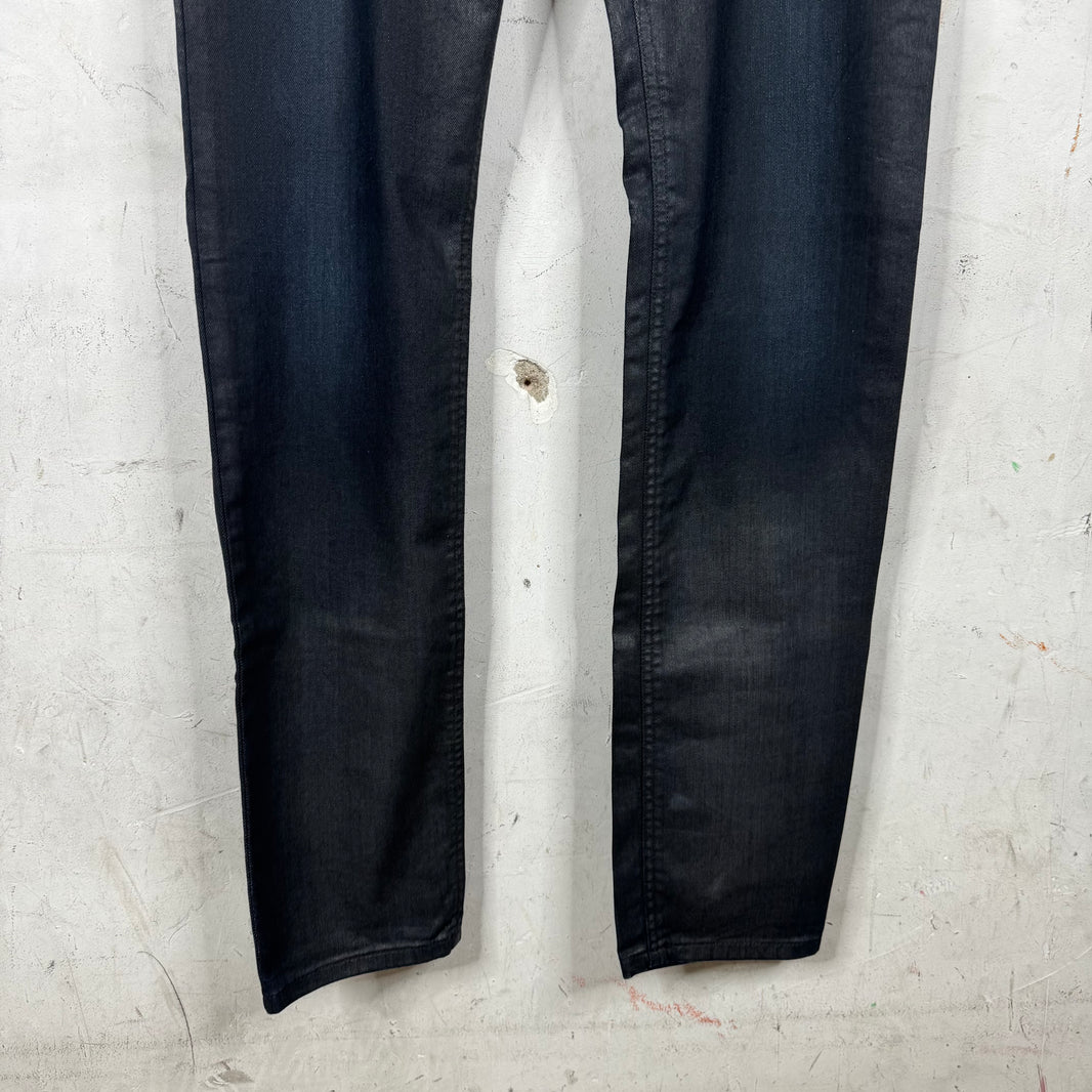 YSL Black Waxed Blue Jeans