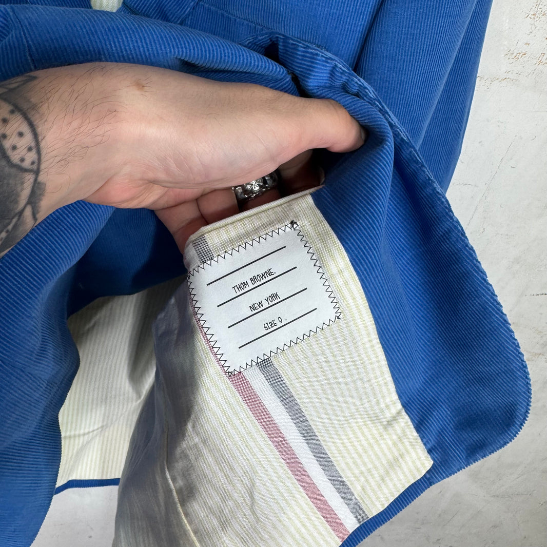 Thom Browne Blue Corduroy Blazer Jacket