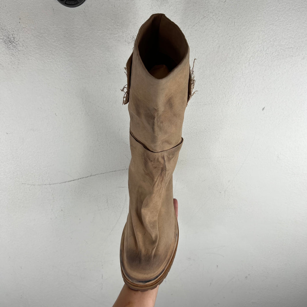 424 Beige Canvas Dragon Rider Boots