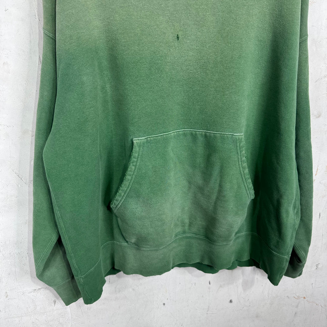 Visvim Green Distressed Jumbo Hoodie