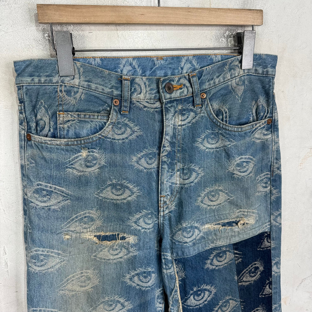 Kapital Speakeasy Patched Flare Jeans
