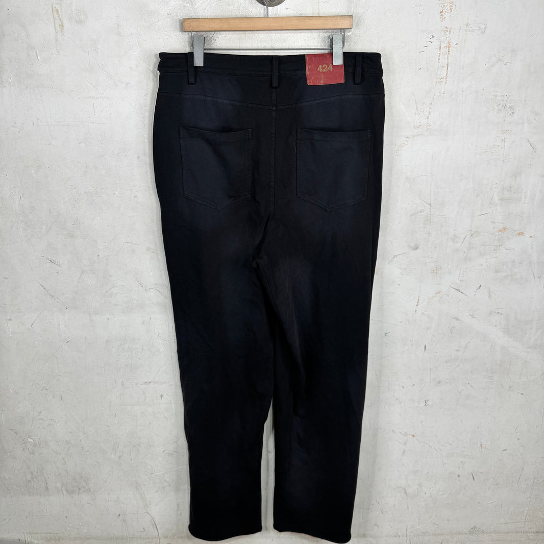 424 Washed Effect Striped Sweatpants