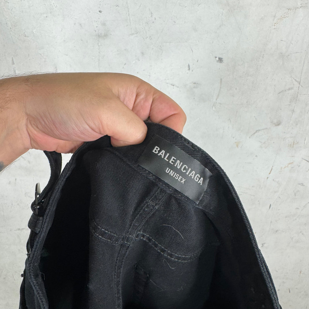Balenciaga Black Distressed Straight Jeans