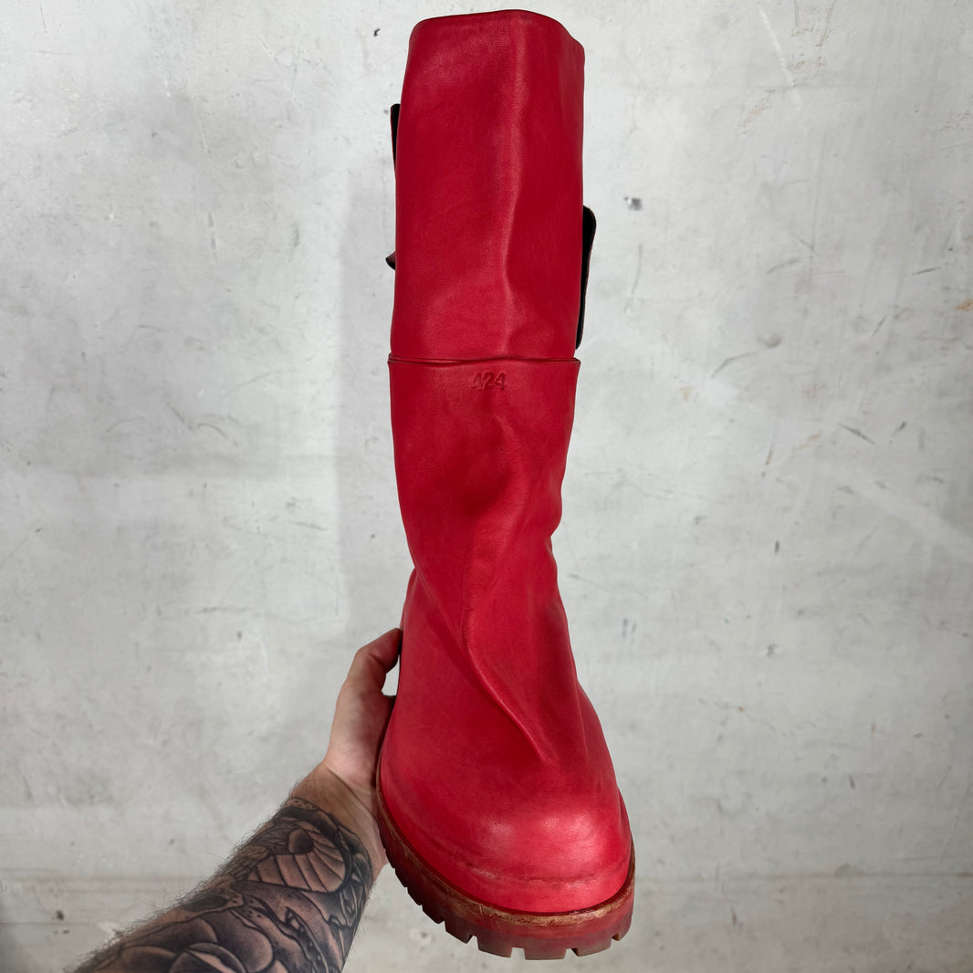 424 Red Leather Dragonrider Boots