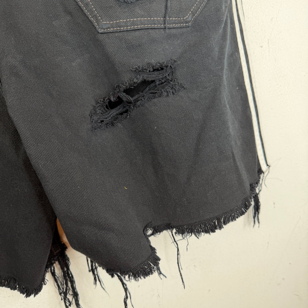 Balenciaga Adidas Black Distressed Shorts