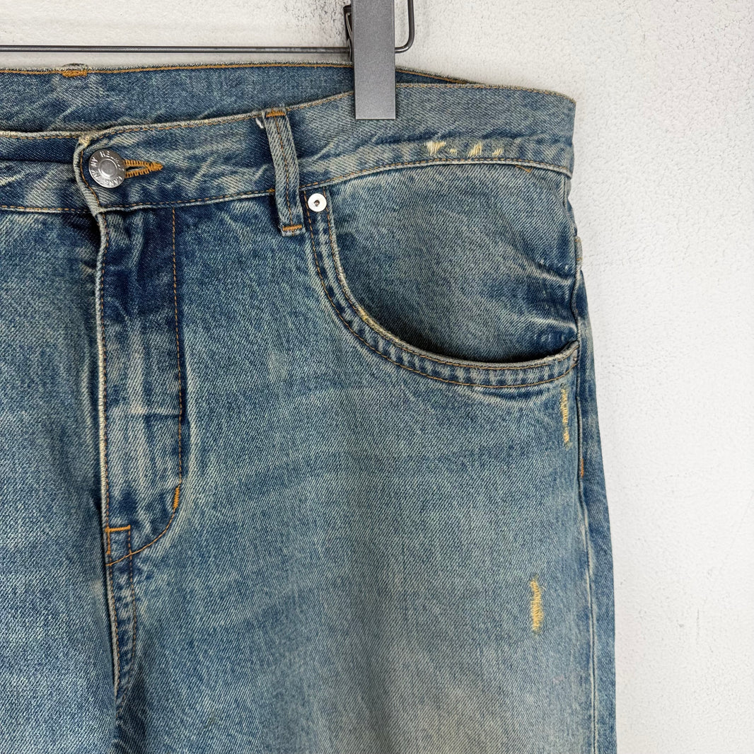 Helmut Lang Light Wash Distressed Jeans