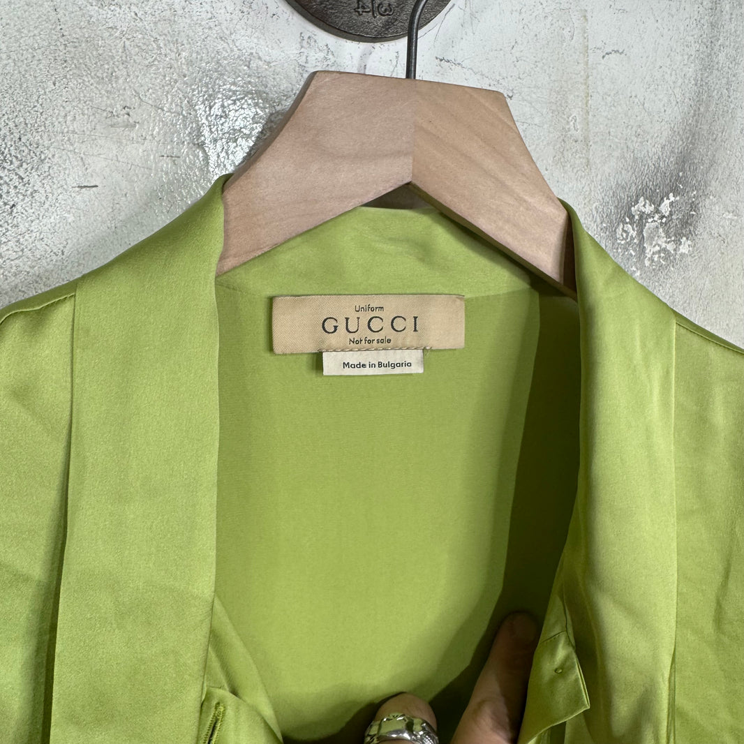 Gucci Silk Tie Green Shirt