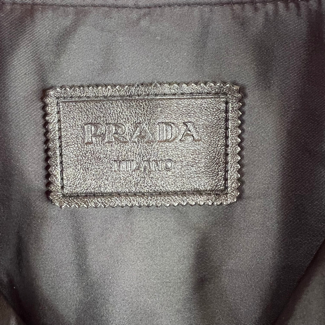Prada Pink Oversized Nappa Leather Bomber Jacket
