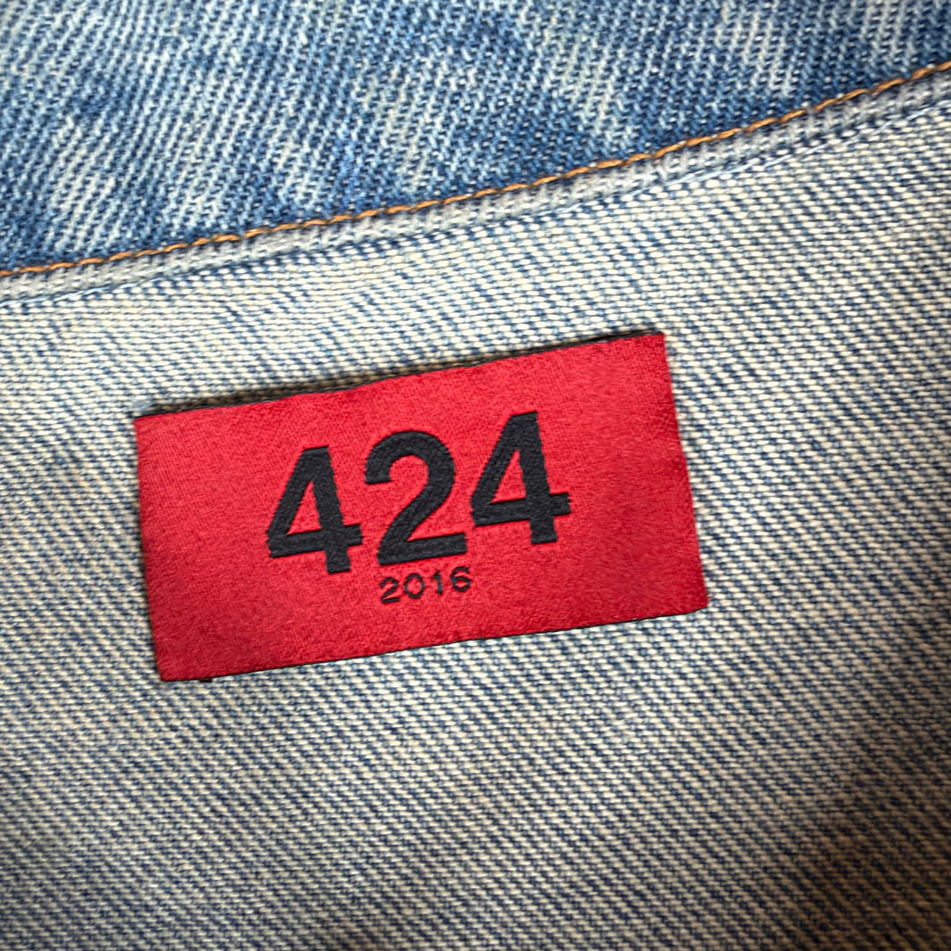 424 Red Arm Band Denim Jacket