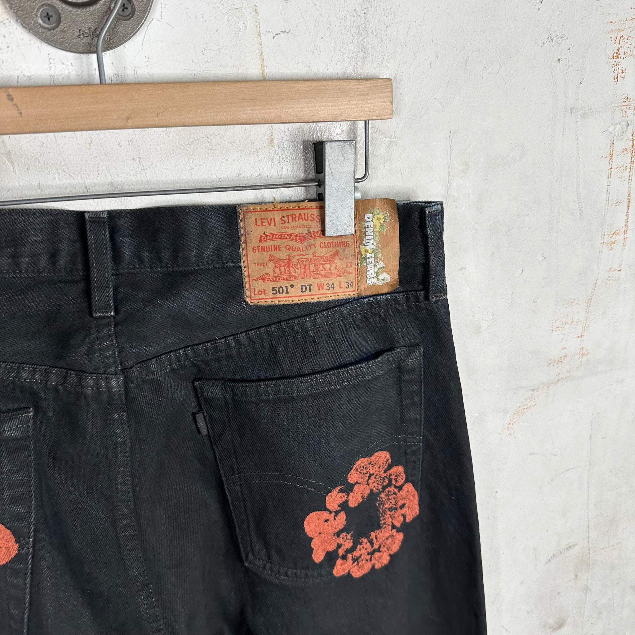 Denim Tears Painted Black Wreath Jeans www.Lukes.store