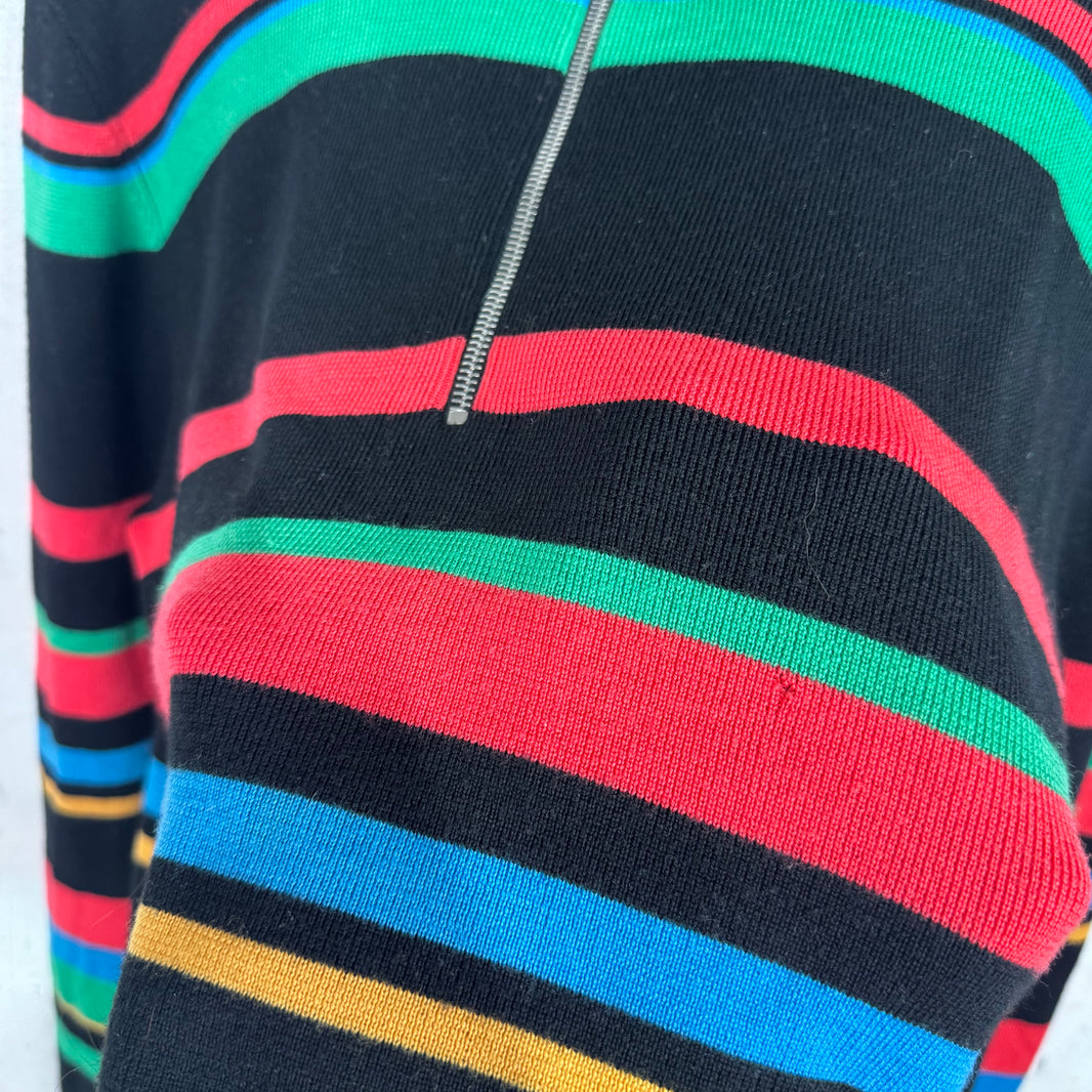 JW Anderson Multicolored Striped 1/4 Zip Sweater