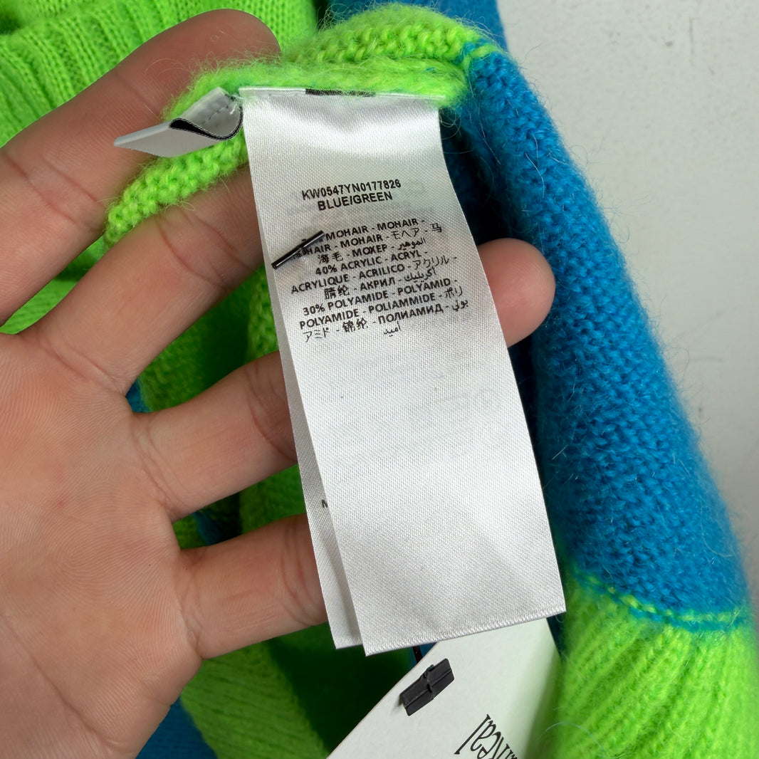 JW Anderson Blue/Green Mohair Pocket Knitted Sweater