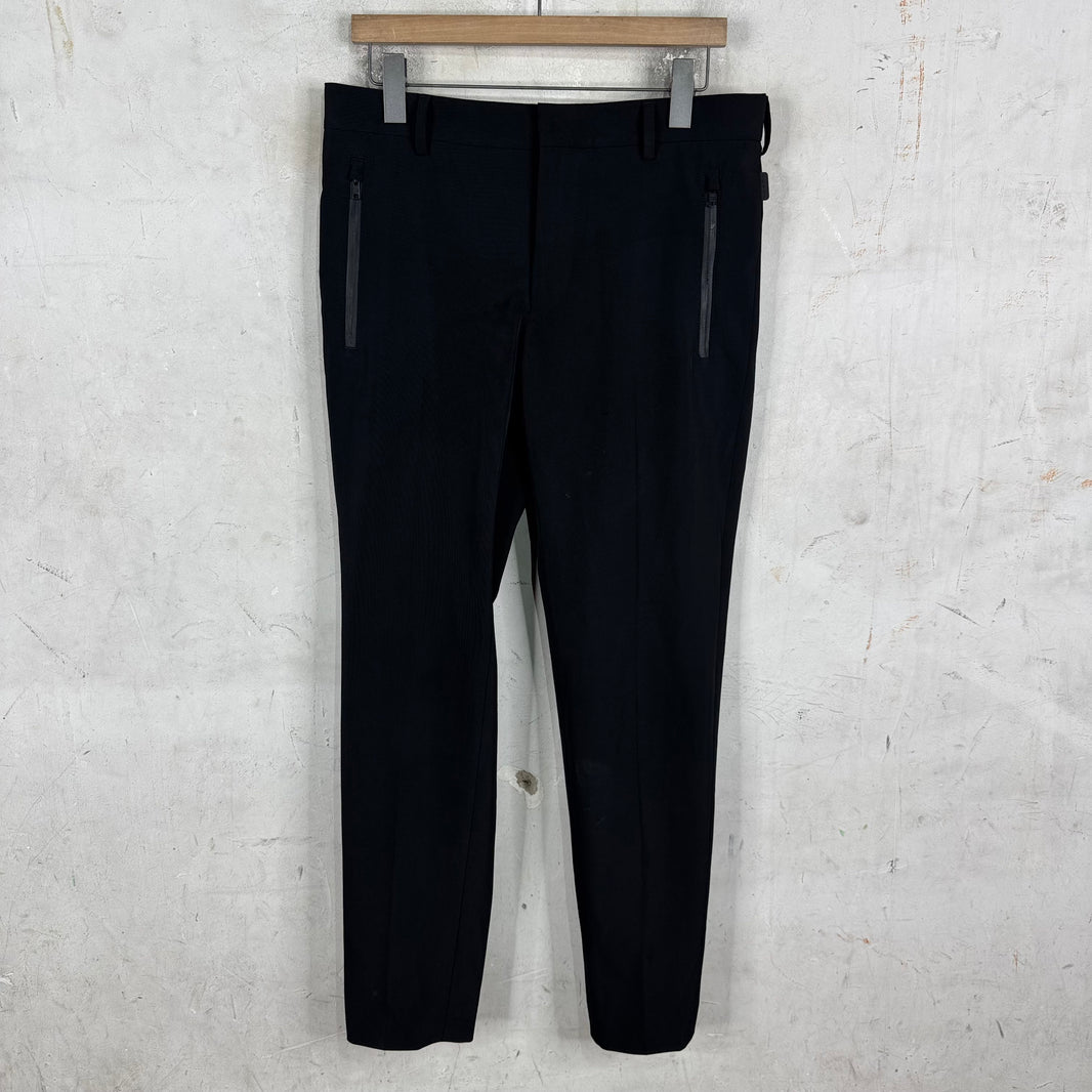 Prada Nylon Coated Zipper Trousers