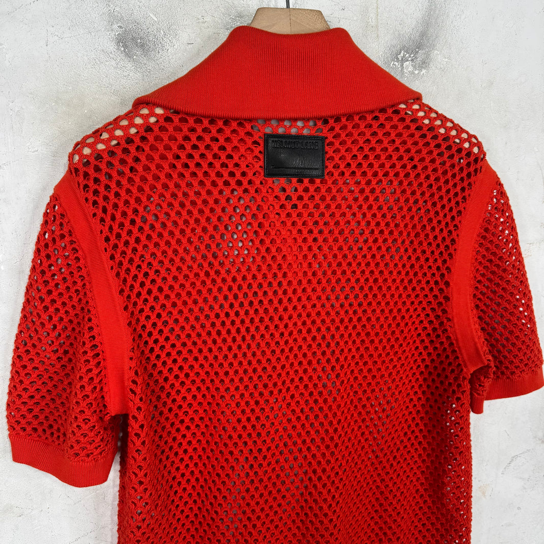 Helmut Lang Fishnet 1/4 Zip Knit