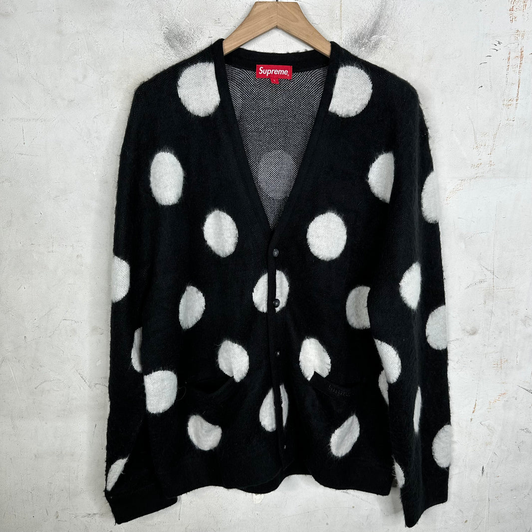 Supreme Brushed Polka Dot Cardigan