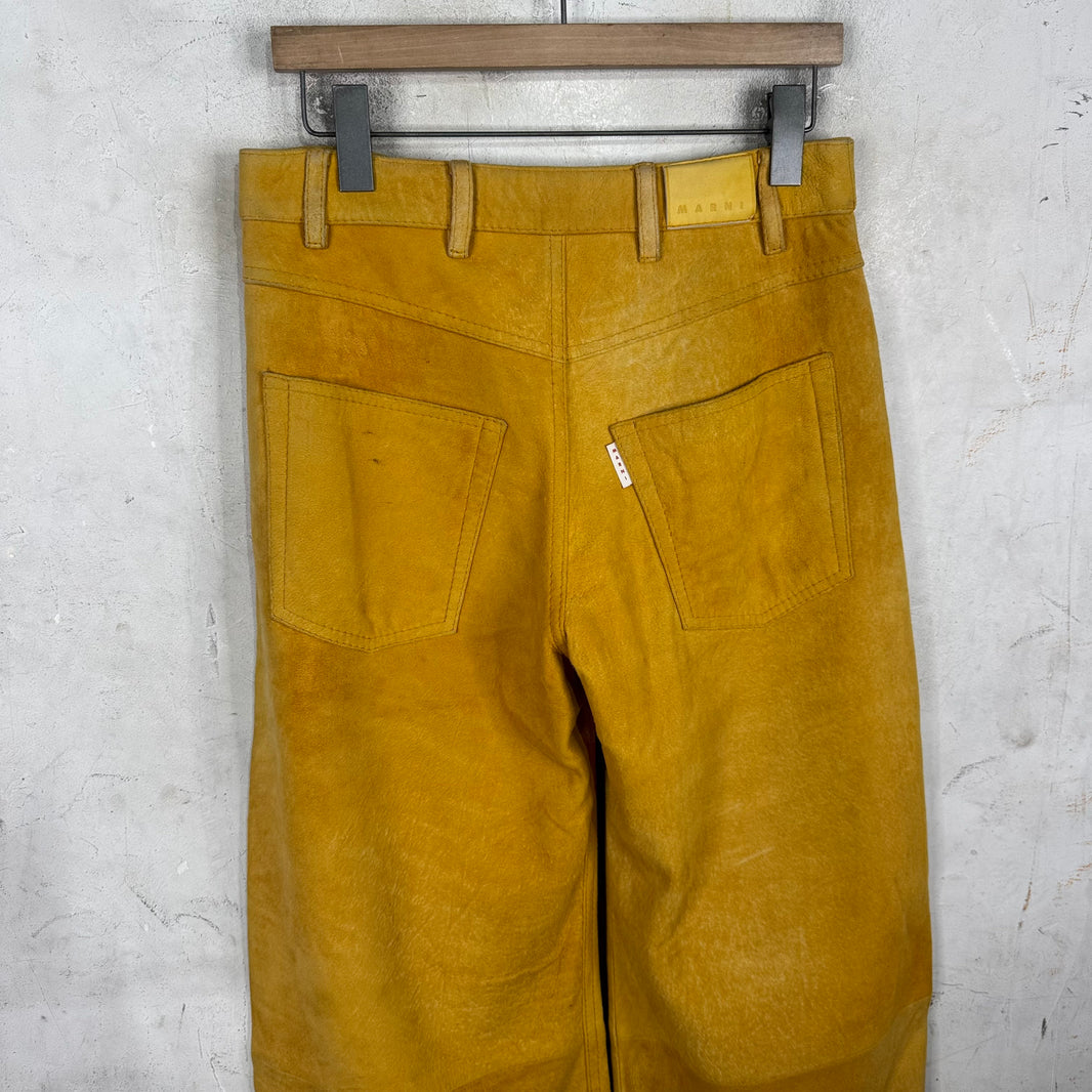 Marni Suede Flared Bootcut Pants