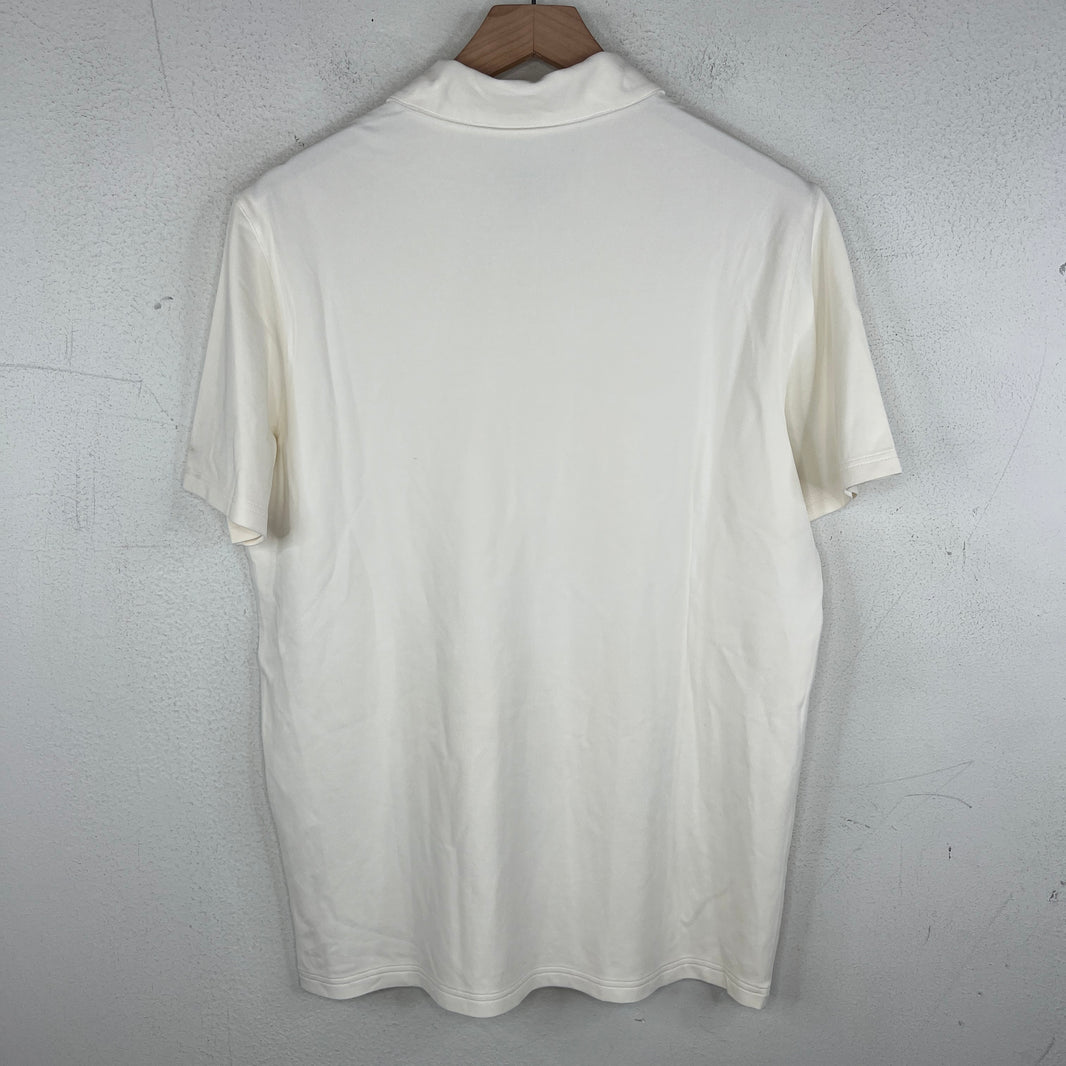 Prada White Zip Up Polo T-Shirt