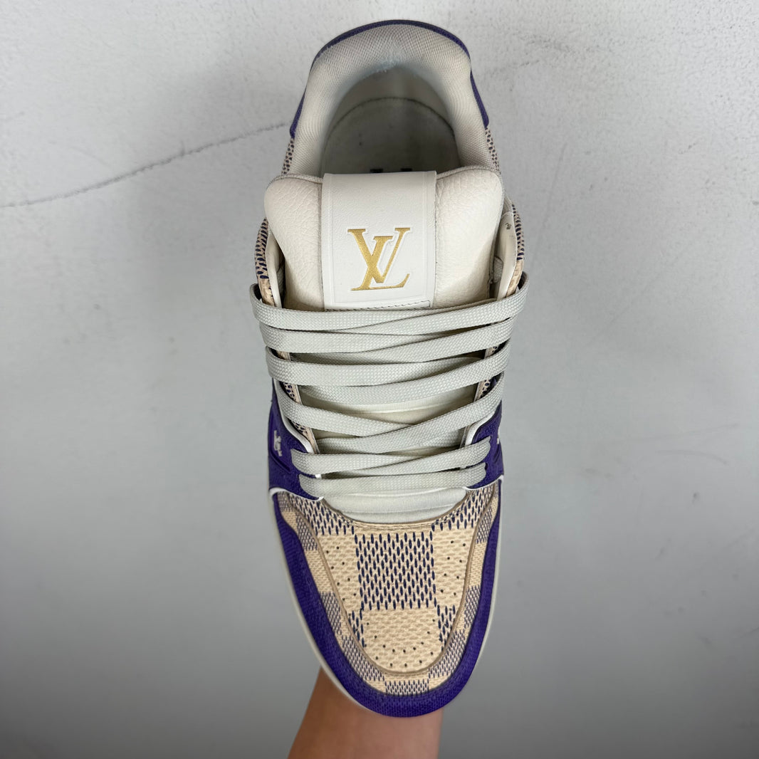 Louis Vuitton Purple/Cream Damier Trainers