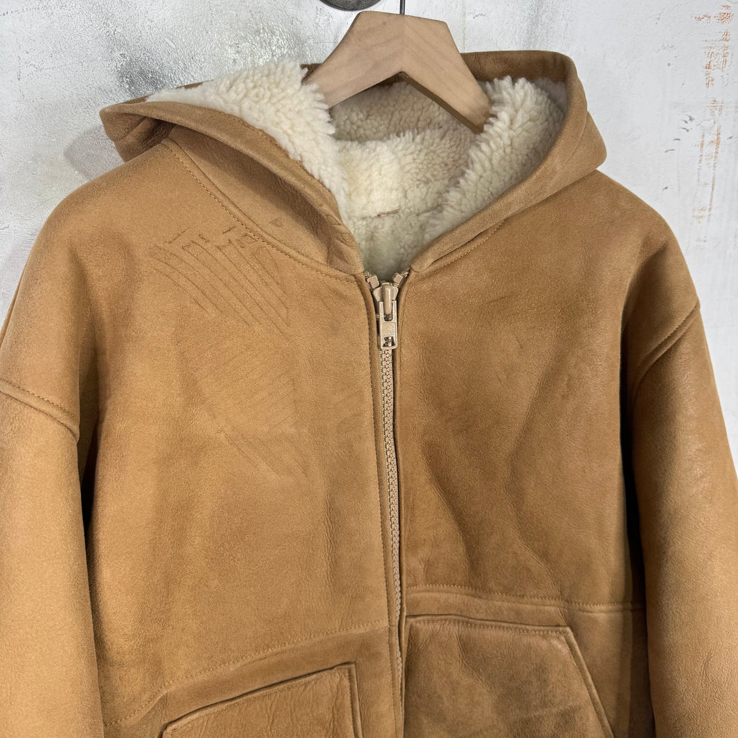 Stussy Brown Shearling Hooded Jacket