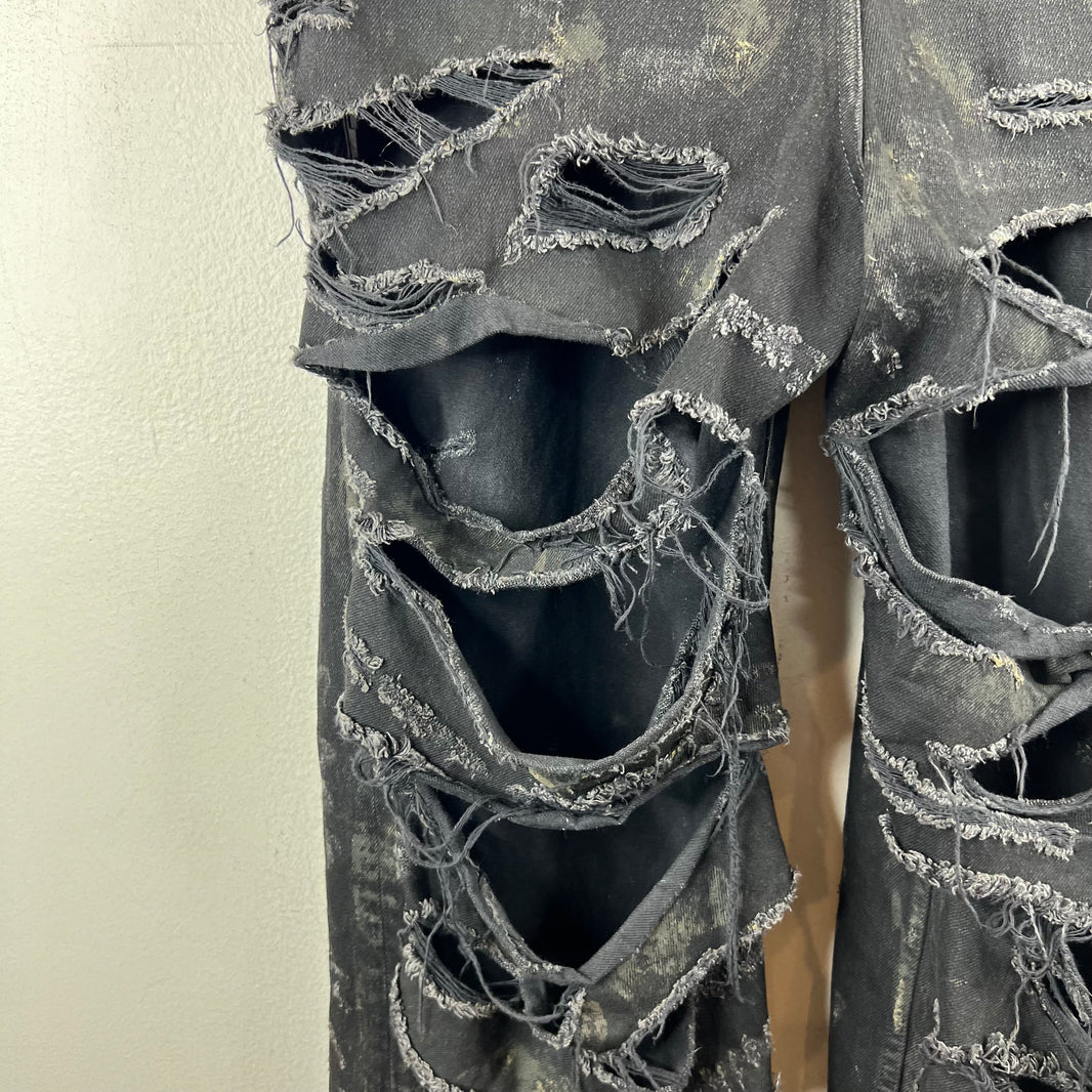 Balenciaga Mud Destroyed Black Jeans