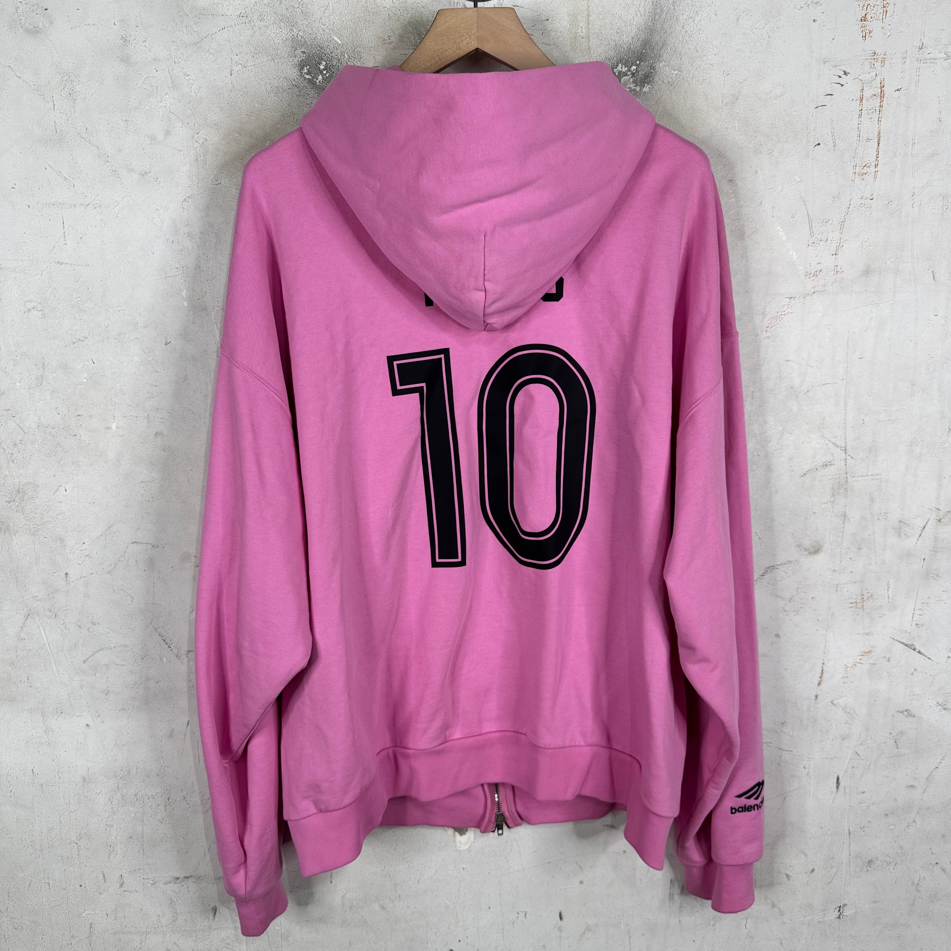 Balenciaga Pink Paris Soccer Zip Hoodie – www.Lukes.store