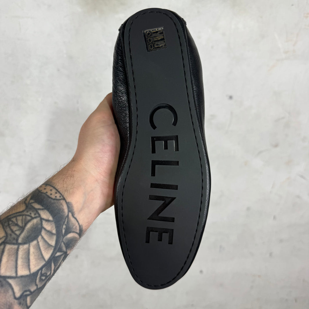 Celine Leather Triumph Slip Loafers