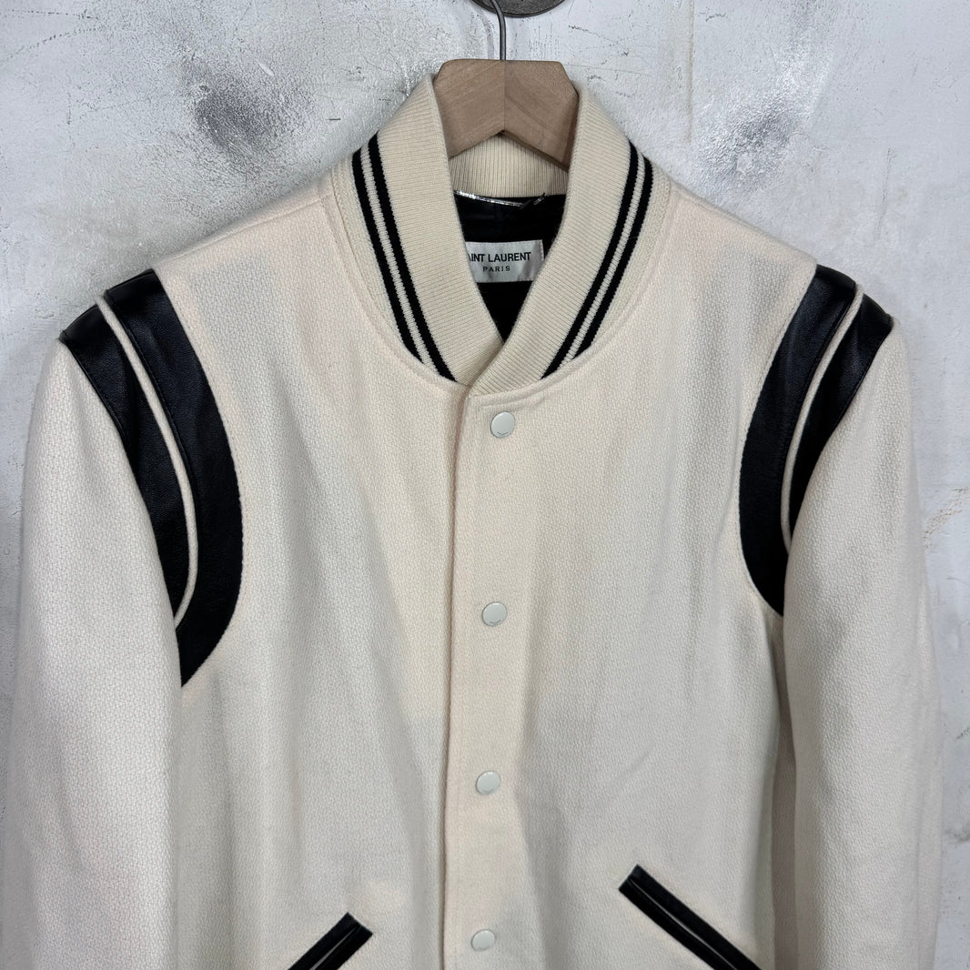 Saint Laurent Cream/Black Teddy Jacket