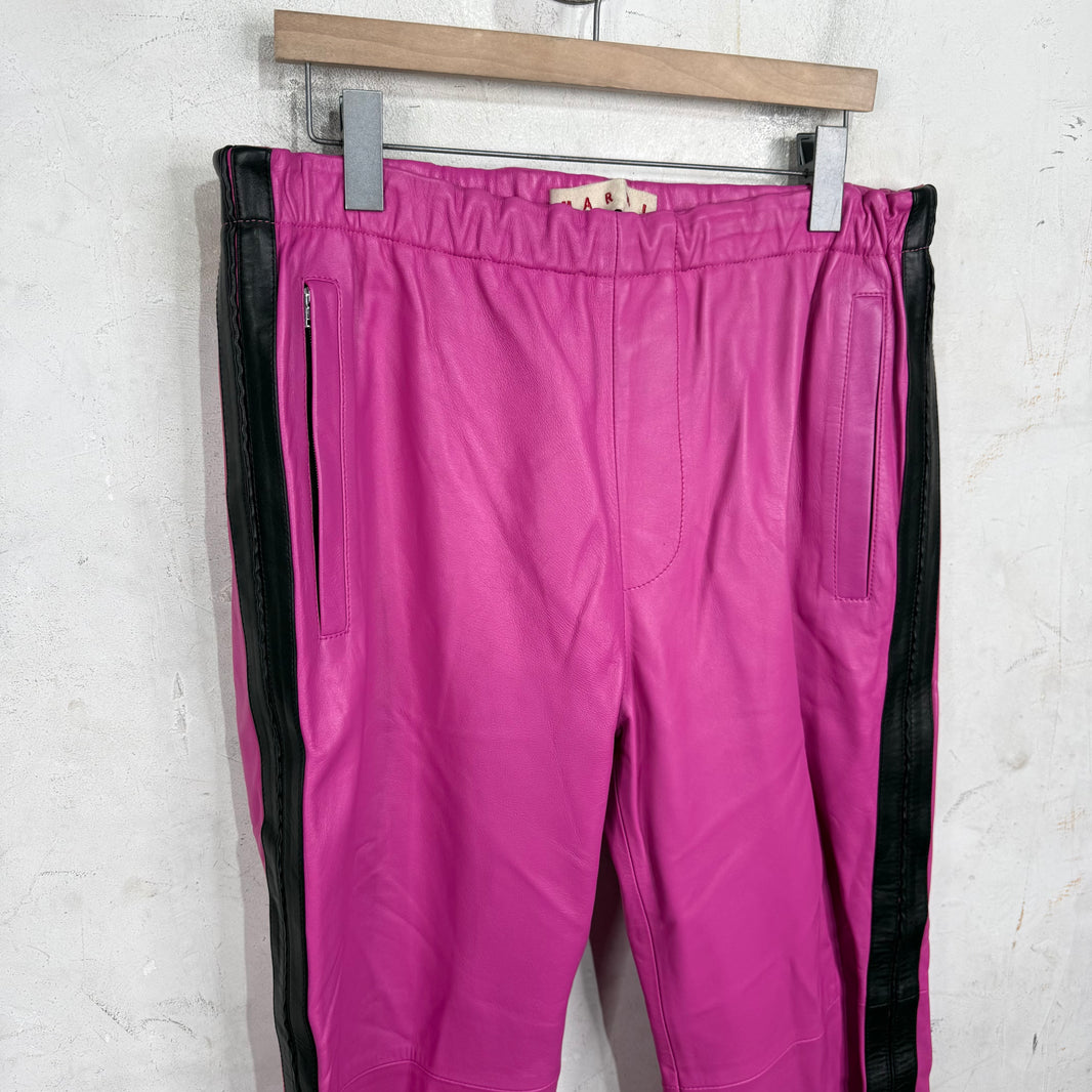 Marni Pink Leather Track Pant