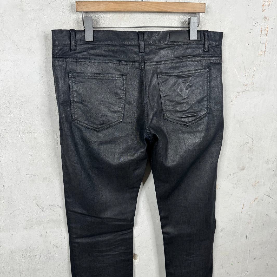 YSL Black Waxed Blue Jeans