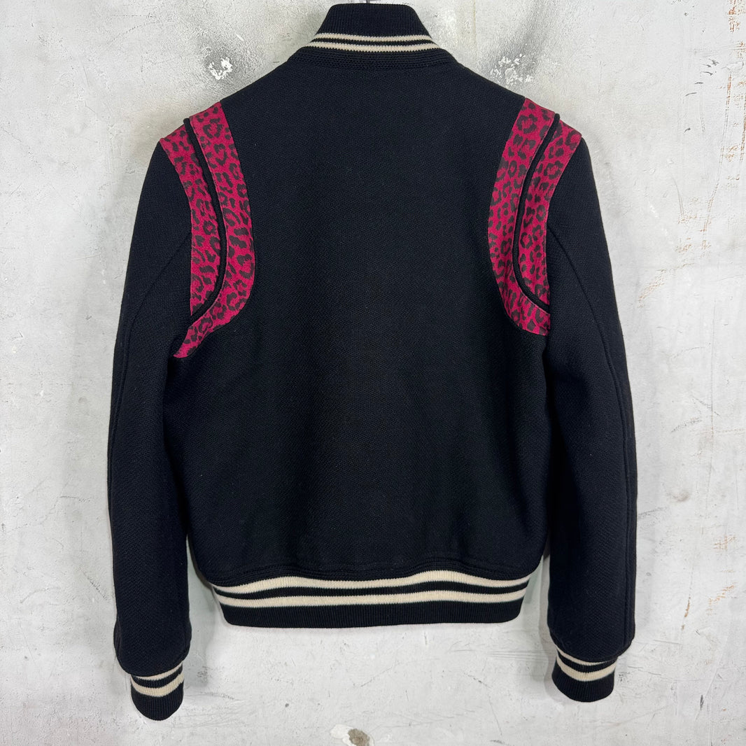 Saint Laurent 2015 Wool Suede Red Cheetah Teddy