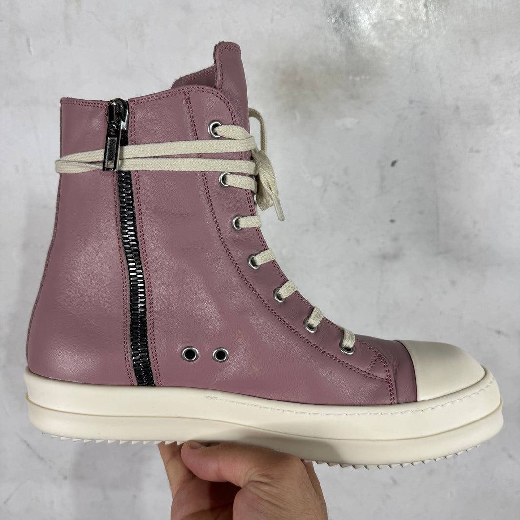 Rick Owens Pink Leather Ramone Highs