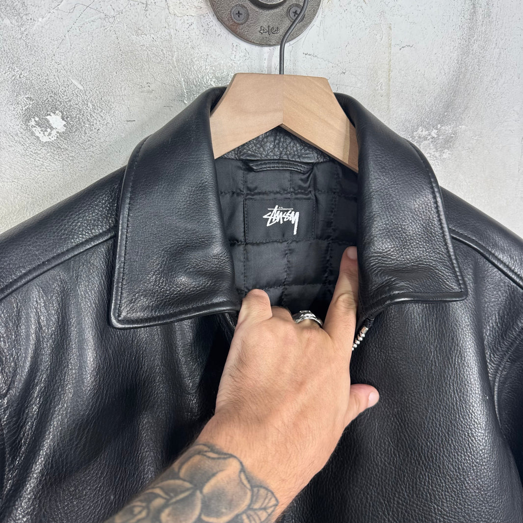 Stussy Leather Flight Bomber Jacket