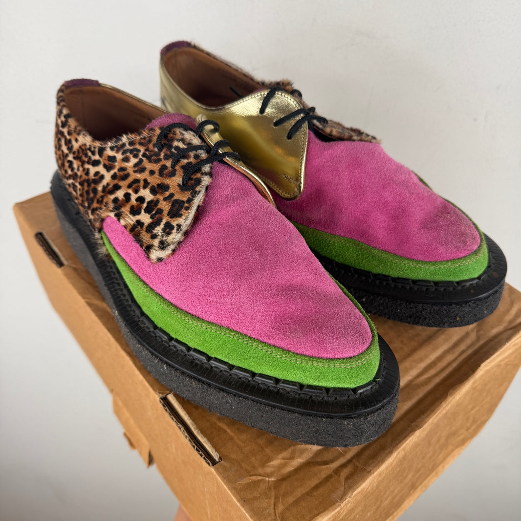 CDG George Cox Gibson Suede Leopard Derbys