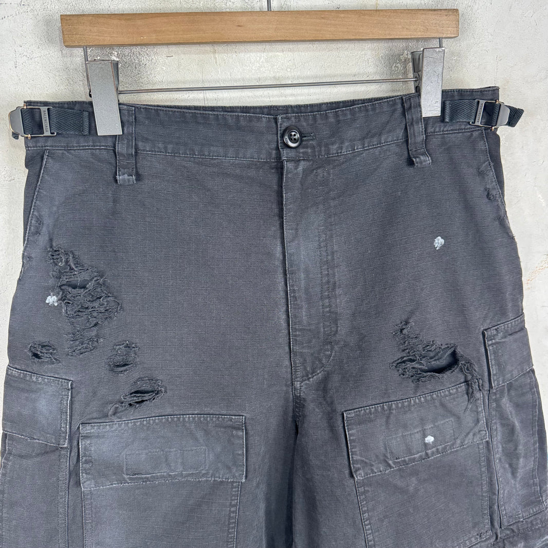 Balenciaga Distressed Ripstop Cargos