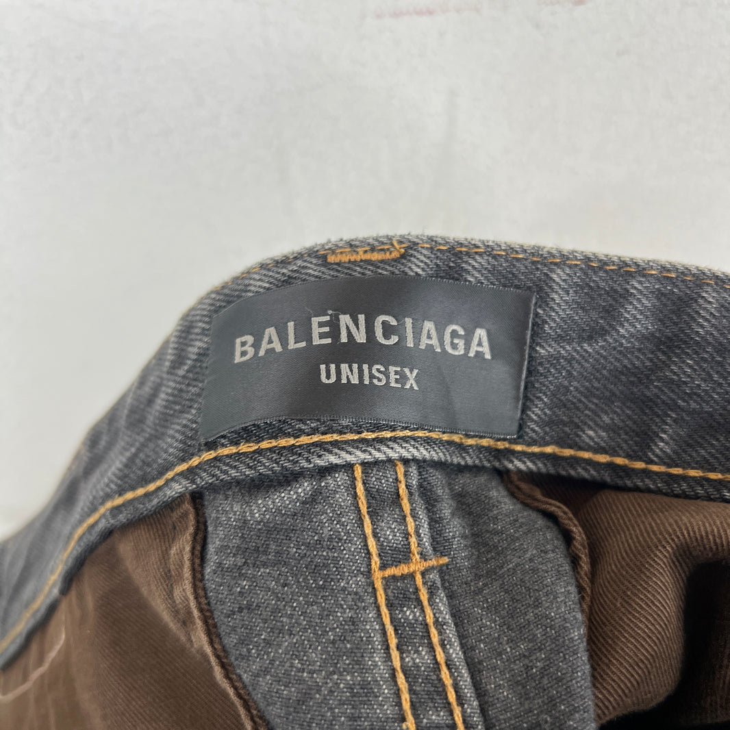 Balenciaga Washed Denim Convertible Cargo Pants