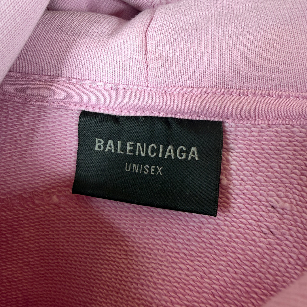 Balenciaga Pink Gothic Type Hoodie