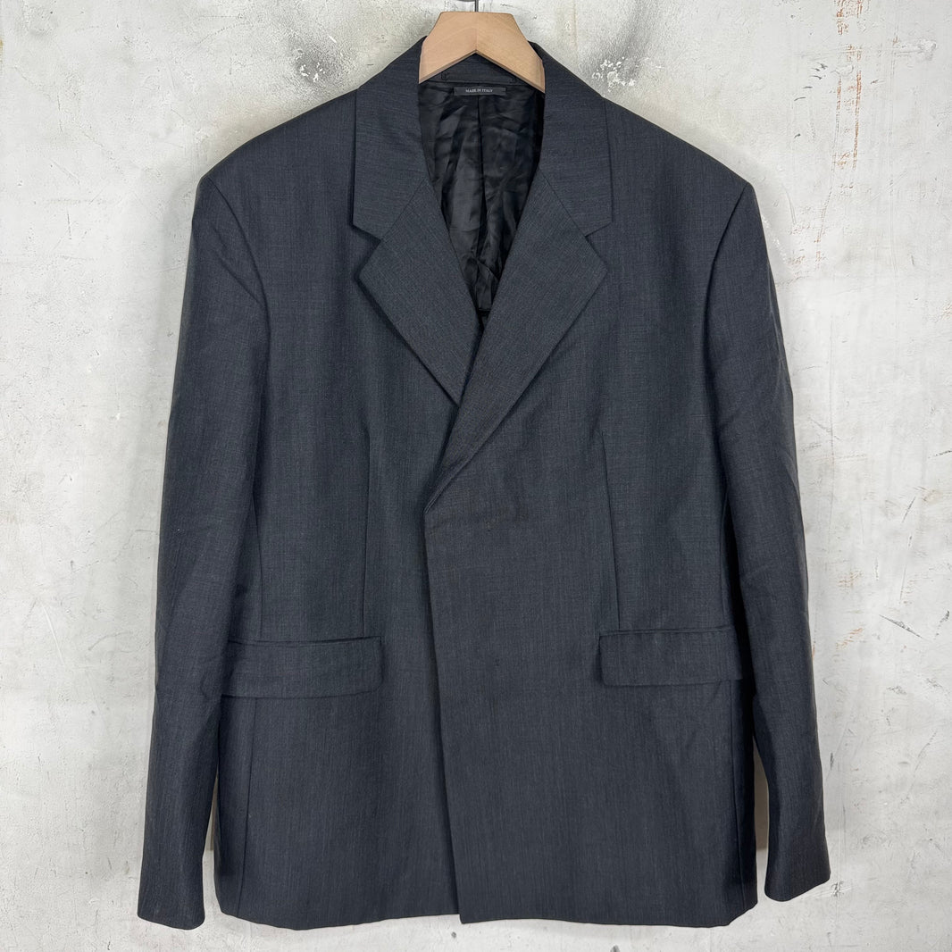 Prada Knitted Badge Double Breasted Blazer