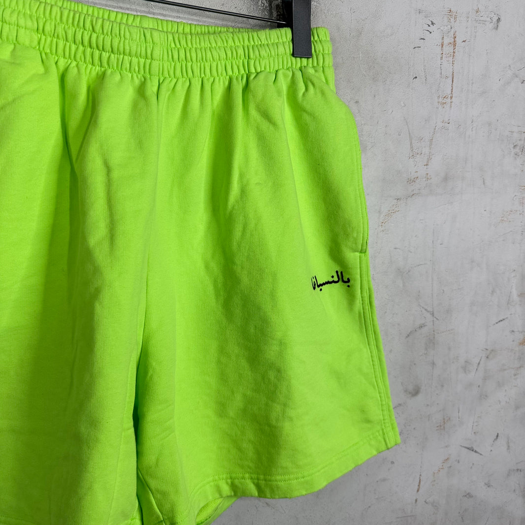Balenciaga Neon Arabic Sweatshorts