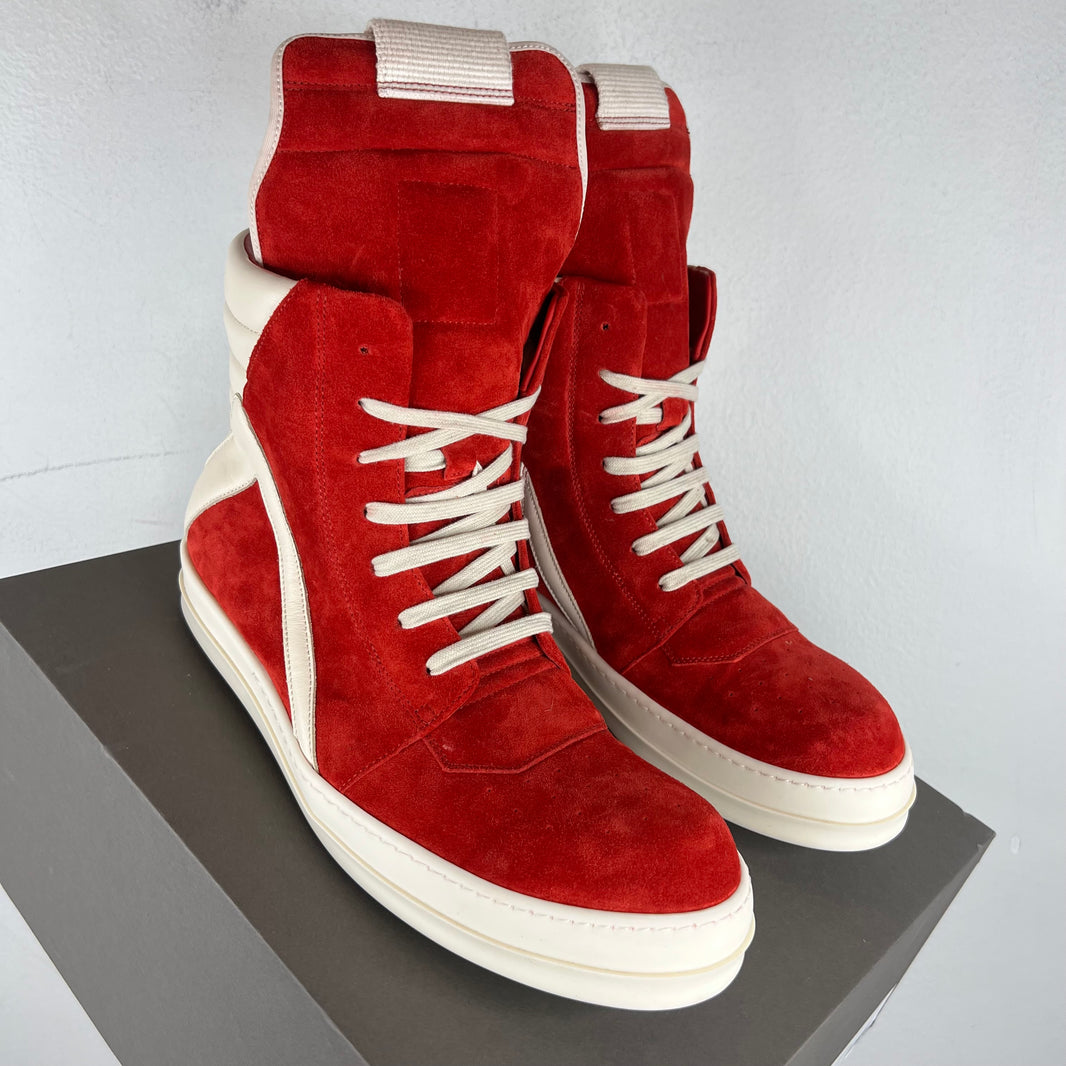 Rick Owens Carnelian Suede Geobaskets