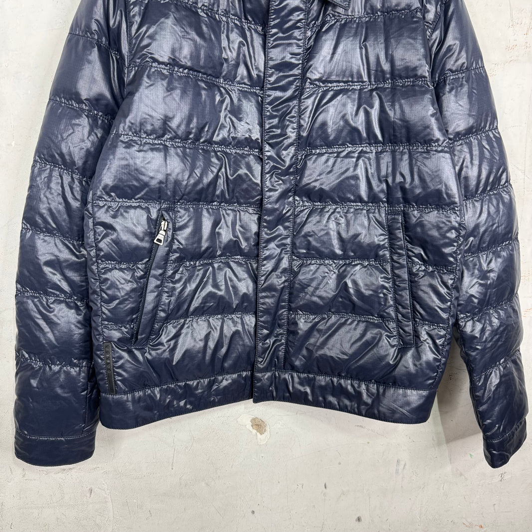 Prada Navy Padded Red Bar Jacket