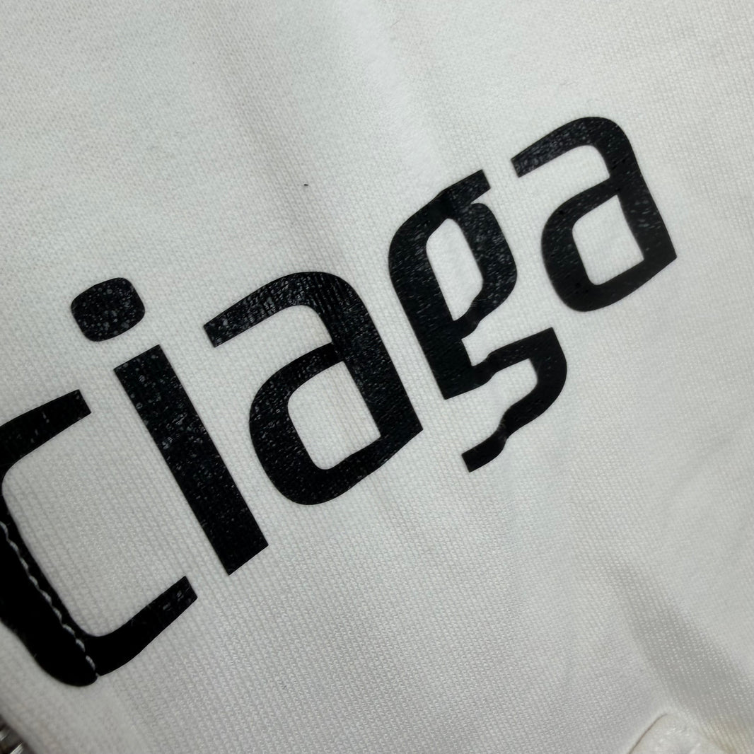 Balenciaga White Soccer Crest Zip Up Hoodie